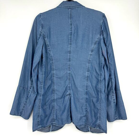 Soft Surroundings Tencel Denim‎ Jacket Blazer Lightweight Size S Blue - Picture 5 of 5